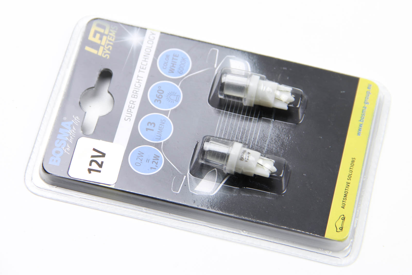Автолампа T10 LED 12V 1xSMD 5050 LED WIDE VIEWIND WHITE LIGHT PIPE (2 шт)