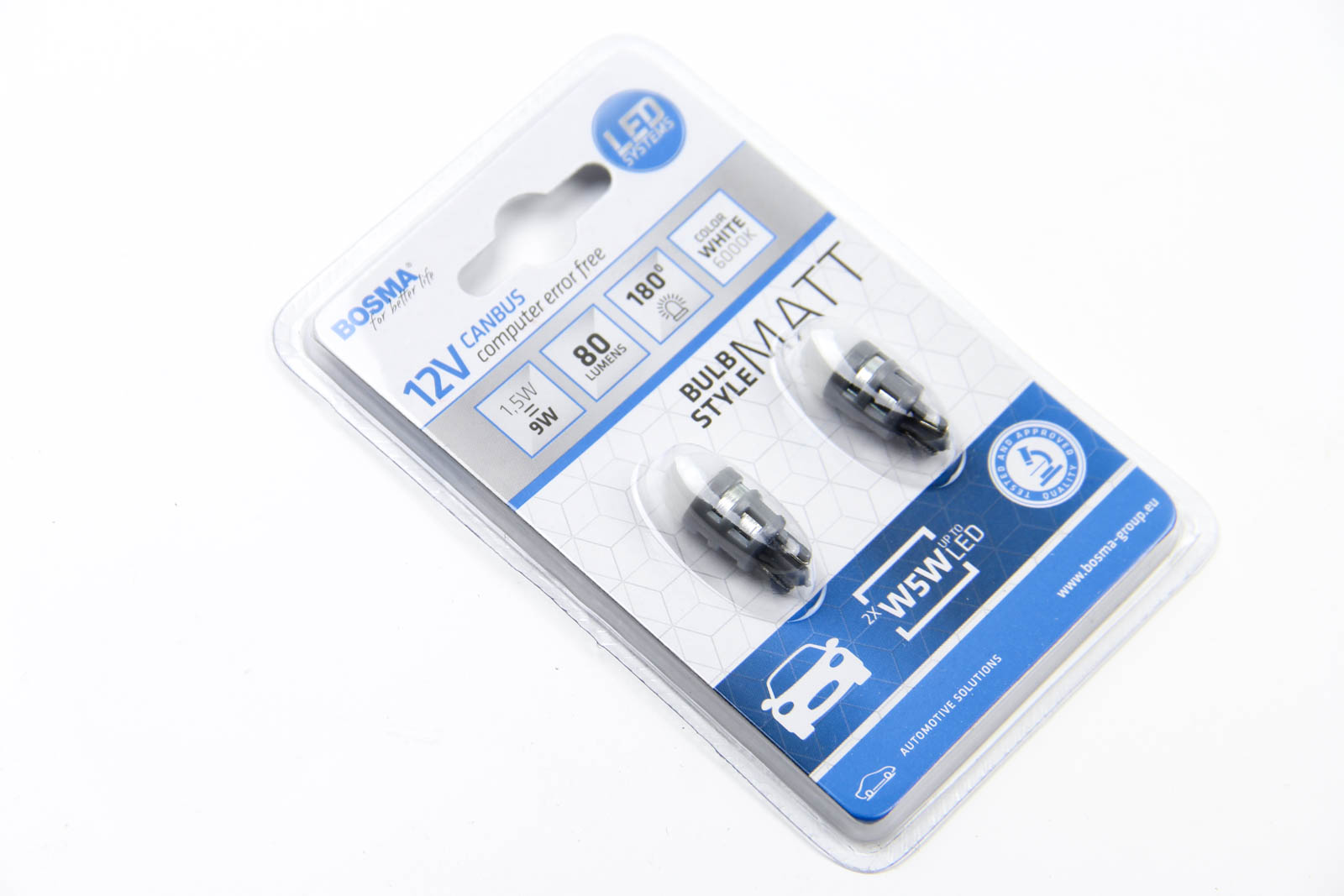 Автолампа T10 LED 12V 2XSMD 5630 LED WHITE MAT (2 шт)